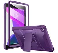 Soke Case for iPad 9th/8th/7th Generation 10.2-Inch (2021/2020/2019 Release), with Built-in Screen Protector and Kickstand, Rugged Full Body Protective Cover for Apple iPad 10.2 Inch -Purple