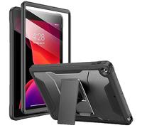 Soke Case for iPad 9th/8th/7th Generation 10.2-Inch (2021/2020/2019 Release), with Built-in Screen Protector and Kickstand, Rugged Full Body Protective Cover for Apple iPad 10.2 Inch - Black