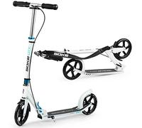 SOKE City Urban Recreational Scooter - Foldable Adjustable Handlebar - ABEC-9 Carbon Bearings made of Chrome-Plated Steel - PU Wheels 88A - Aluminium Deck White