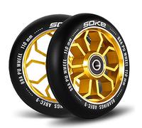 SOKE Scooter Wheels 1679, 5 x 12 x 12 cm, Two Pieces, Gold, Durable, for Children, Teenagers, Adults, Professionals