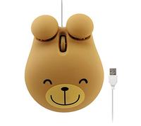 Sokelinn-six Wired Cute Mouse, USB Wired Mause for Kids with Lovely Cartoon Shaped, 1600PDI 3 Buttons Ergonomic Mini Mice for PC Laptop Desktop (Brown Bear)
