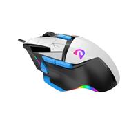 Sokelinn-six Wired Gaming Mouse, 7200 DPI Optical Ergonomic Mice with Programmable Buttons and RGB Lighting for Office or Gamer PC Laptop Computer Use (White)