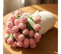 Sokfone Flower Blanket - Crochet Rose Blanket with Bouquet Blankets, Knitted Throw Blankets for Birthday, Wedding, Anniversary,Home Decor (43inch - Finished Pink)