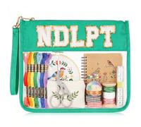 Sokfone Needlepoint Project Bag Embroidery Storage Organizer, Portable Sewing Project Bag for Quilting Crochet Knitting Supplies for Needlepoint, Thread, Fabric & Craft Accessories(Green)