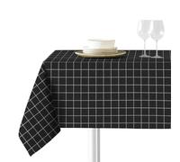 Sokios. Odin Black Tablecloth. Made of Fine Chenille Yarn Microfiber 100% Polyester. No Wrinkle, No Fade and Shrink. Table 90 x 240 (160 x 320)