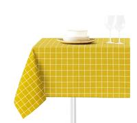 Sokios. Odin Mustard Tablecloth, Made of Fine Microfiber Chenille Yarn, 100% Polyester. Wrinkle, No Fade and Shrink. Table 90 x 90 (150 x 150)