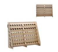 Sokipa Caddy - Wall-mounted Wooden Craft Paint Storage with 74 Holes for Vallejo, Army Painter, AK Interactive Paints - Portable Arts & Crafts Organizer