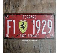 Sokomurg Retro Vintage Funny 6x12 inch Indoor F1 ENZO Ferrari 1929 Metal Tin Sign Garage License Plate Kitchen Decor Bar Pub Club Cafe Home Restaurant Wall Decor Art Sign Post Gifts for Man(1-rw-2)
