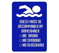 Sokomurg Retro Vintage Funny 8x12 inch Warning Beach Pool Rules Metal Tin Sign Swimming Pool Warning Notice Bar Pub Club Cafe Home Restaurant Wall Decor Art Sign