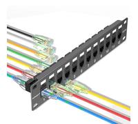 Sokqovt Mini Patch Panel 12 Port Cat6 with Coupler Keystone, Cat6 Network Panel 10G No Punch Down, Time-Saver Ethernet 1U Rj45 Panel, Rackmount 10 Inch Coupler Patch Panel