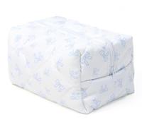 SOKTDO Bow Pencil Case Cute Quilted Bow Y2k Makeup Bag Small Pouch Cosmetic Bag Toiletry Organizer Bag(Light Blue)