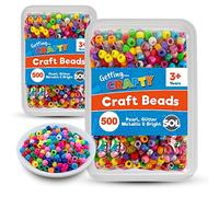 SOL 1,000pcs Pony Beads for Jewellery Making and Hair Braids - Colourful Small Plastic Bead - Assorted Finishes, Durable, Fadeless, Easy to Match for Crafts, Bracelets, Necklaces, and DIY Projects