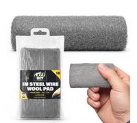 SOL 1 Metre Steel Wire Wool Pad Grade 0000 Ultra Fine Abrasive for Polishing Cleaning Rust Removal Paint Preparation Wood Metal Furniture Restoration DIY Craft Home Workshop Use