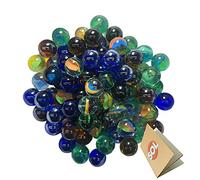 SOL 100pk Marbles for Kids, Traditional Glass Marbles in Assorted Colours, Classic Cat's Eye Marbles for Indoor & Outdoor Games, Ideal for Party Bag Fillers, Arts & Crafts, and Creative Play