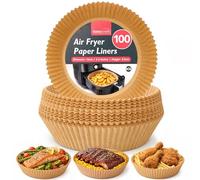 SOL 100pk Parchment Paper Air Fryer Liners Square 6.3 Inch Airfryer Liners Disposable Perforated Sheets Non Stick Cooking Sheets Heat Resistant Kitchen Accessories Easy Clean