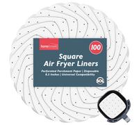 SOL 100Pk Square Air Fryer Liners Disposable - 8.5 Inch - Perforated Air Fryer Parchment Paper Liners - Air Fryer Paper Liners