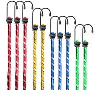 SOL 10pk Bungee Cords with Hooks Assorted 40cm 60cm 80cm 100cm Lengths Heavy Duty Bungee Straps for Luggage Tarpaulin Camping Roof Rack Bike Storage Strong Stretch Tie Down Travel Outdoor Use