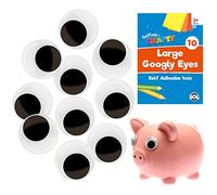 SOL 10pk Large Googly Eyes Self Adhesive 4cm - Sensory Toys & Decorations, Fun for Kids & Adults, DIY Projects, Puppets, Pranks & Cards, Sticks to Photos, Objects & Various Surfaces Adding Personality