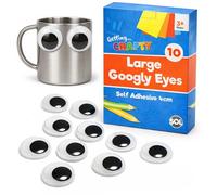 SOL 10pk Large Googly Eyes Self Adhesive 4cm - Stick-On Eyes for Crafts, Sensory Toys, and Decorations - Fun for Kids and Adults, Perfect for Puppets, DIY Projects, Pranks, and Adding Personality
