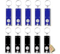 SOL 10Pk Led Keychain Small Torch Light - Pocket Torch Small Bright With Built In Batteries - Small Led Mini Torch Keyring Torch