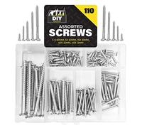 SOL 110pk Assorted Screws 1.2cm to 6cm Length Countersunk Fixings Set for DIY and Repairs Mixed Steel Self Tapping Flat Head Fasteners Supplied in Organised Storage Case