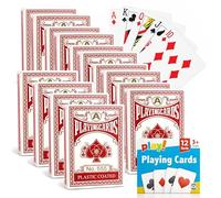 SOL 12 Pack Playing Cards UK, Mini Plastic Deck Multipack for Adults, Poker Gift Set, Premium, Lightweight, Cool Design for Funny Game Nights, Travel and Entertainment