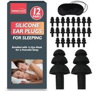 SOL 12 Pairs Silicone Ear Plugs for Sleeping with Eyemask Reusable Earplugs Sleep Noise Cancelling Silicone Earplugs Secure Seal Sleep Ear Plugs for Snoring Sleeping