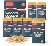 SOL 1200pk Wooden Cocktail Sticks - Splinter Free Toothpicks & Dispensers