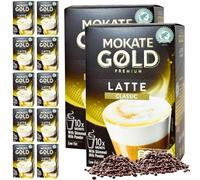 SOL 120pk (12 x 10pk) Mokate Coffee Sachets, Latte Classic Flavoured Instant 3 in 1 Individually Wrapped, Convenient and Portable, Enjoy Hot or Cold, Perfect for Home, Office, Travel, or On-the-Go