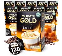 SOL 120pk (12 x 10pk) Mokate Instant Coffee Sachets, Caramel Latte Flavour, Individually Wrapped Convenience, Enjoy Hot or Cold, Perfect for Home, Office, Travel, or On-the-Go