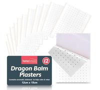 SOL 12pk Dragon Balm Plasters 12x15cm Adhesive Heat Patches - Soothes Back, Neck, Shoulder & Muscle Pain, Reduces Discomfort, Stays Secure, Helps Sleep, Long-Lasting Relief, Portable & Travel-Friendly