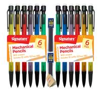 SOL 12pk Mechanical Pencils with Built-In Eraser - 0.7mm HB Lead Propelling Pencils, Includes 24 Refill Leads for Extended Writing, Durable and