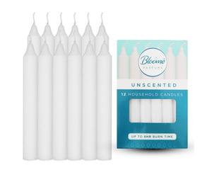 SOL 12Pk Taper Candles 7", White Candles, Long Burning Tapered Candles, Long Candles Candlestick, Dinner Candles, Candle Sticks Pack