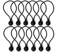 SOL 12pk Tarpaulin Bungee Balls - Bungee Ball Ties, Bungee Cords with Balls | Ball Bungee Cords - Elastic Ties & Ball Bungees for Securing Tarpaulins, Tarps, Covers, Flags & Banners, 1pk x 12pcs