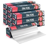 SOL 12pk Tin Foil 96m Total, 8m x 29cm - Non-Stick Heavy Duty Cooking Foil | 8m x 29cm rolls with cutter, locks in flavour, for wrapping, grilling, baking and freezer storage