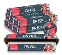 SOL 12Pk Tin Foil Roll Bulk Case Pack Extra Wide 28Cm X 8M , 96M Total Aluminium Kitchen Foil Roll