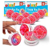 SOL 12pk Trick Yo-Yo Kids Perfect Party Bag Fillers, Light Up Yoyo Beginners, Flashing Rainbow Colours, User & Child-Friendly Toy, Party Favour, Prizes & Gift, Entertainment Game for Kids & Adults