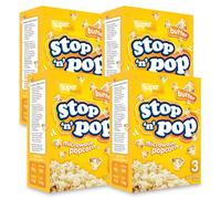 SOL 12pk x 85g Stop 'n' Pop Microwave Popcorn, Butter Flavoured Pop Corn Kernels, Ready in Minutes Tasty Snack for Family Movie Nights, Easy to Prepare, Ideal for Sharing Fun Moments at Home