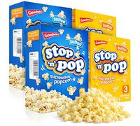 SOL 12pk x 85g Stop 'n' Pop Microwave Popcorn, Salted & Butter Flavoured Pop Corn Kernels, Ready in Minutes Tasty Snack for Family Movie Nights, Easy to Prepare, Ideal for Sharing Fun Moments at Home