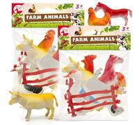 SOL 14pcs Farm Animals, Toy Set Plastic Farmyard Figures for Kids Toddlers 3 4 5 Year Olds, Educational Playset, Durable Safe Indoor Outdoor Play, Fun Way to Explore Countryside Life