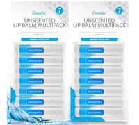 SOL 14pk Unscented Lip Balm Multipack Moisturiser & Hydrating Lipbalm Repair for Dry, Chapped Lips With Vitamin E - Long-Lasting Lip Care Sticks for Home, Office, or On-the-Go Use