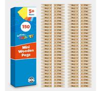 SOL 150Pk Mini Wooden Pegs For Photos & Craft - Mini Pegs For Photos - Small Pegs For Hanging Photos - Small Wooden Pegs - Photo Pegs