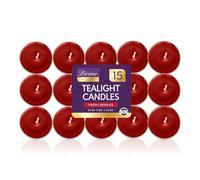SOL 15pk Fresh Berries Scented Tea Light Candles Long Burning - 3.5 Hour Burn Time, Ideal for Home, Relaxation, Spa, Massage, Romantic Dinners, Weddings & Anniversaries, Festive Decor & Cosy Evenings