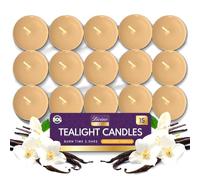 SOL 15pk Indulgent Vanilla Scented Tea Light Candles Long Burning - 3.5 Hour Burn Time, Ideal for Home, Relaxation, Massage, Romantic Dinners, Weddings & Anniversaries, Festive Decor & Cosy Evenings