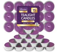 SOL 15pk Scented Tea Light Candles Wild Lavenders - 3.5hr Long Burn Time, Ideal for Home, Relaxation, Romantic Dinners, Weddings, Festive Decors, Cosy Evenings, Christmas & New Year, Great for Gifting