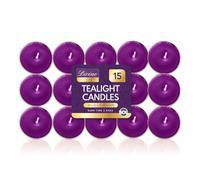 SOL 15pk Wild Lavender Scented Tea Light Candles Long Burning - 3.5 Hour Burn Time, Ideal for Home, Relaxation, Spa, Massage, Romantic Dinners, Weddings & Anniversaries, Festive Decor & Cosy Evenings