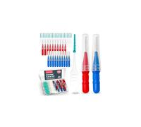 SOL 160pcs Green Interdental Brushes & 20pcs Red and Blue Floss Picks, Small Toothbrush for Inbetween Teeth