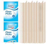 SOL 160pk Corn Starch Floss Picks - Dental Floss Sticks for Teeth, Prevents Tartar, Plaque, and Cavities, Cornstarch Toothpicks, Harps, & Flossers for Daily Oral Hygiene, Tooth Cleaning & Healthy Gums