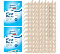 SOL 160Pk Corn Starch Floss Picks Dental Flosser Sticks For Teeth Helps Prevent Tartar Plaque Cavities Ideal For Daily Teeth Cleaning