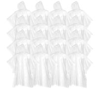 SOL 16pk Rain Ponchos - Clear Waterproof Disposable Adult Capes